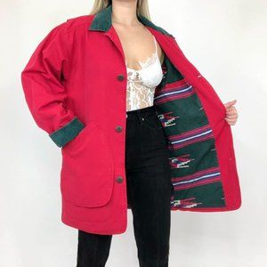 Classic 90s western lined red chore jacket!